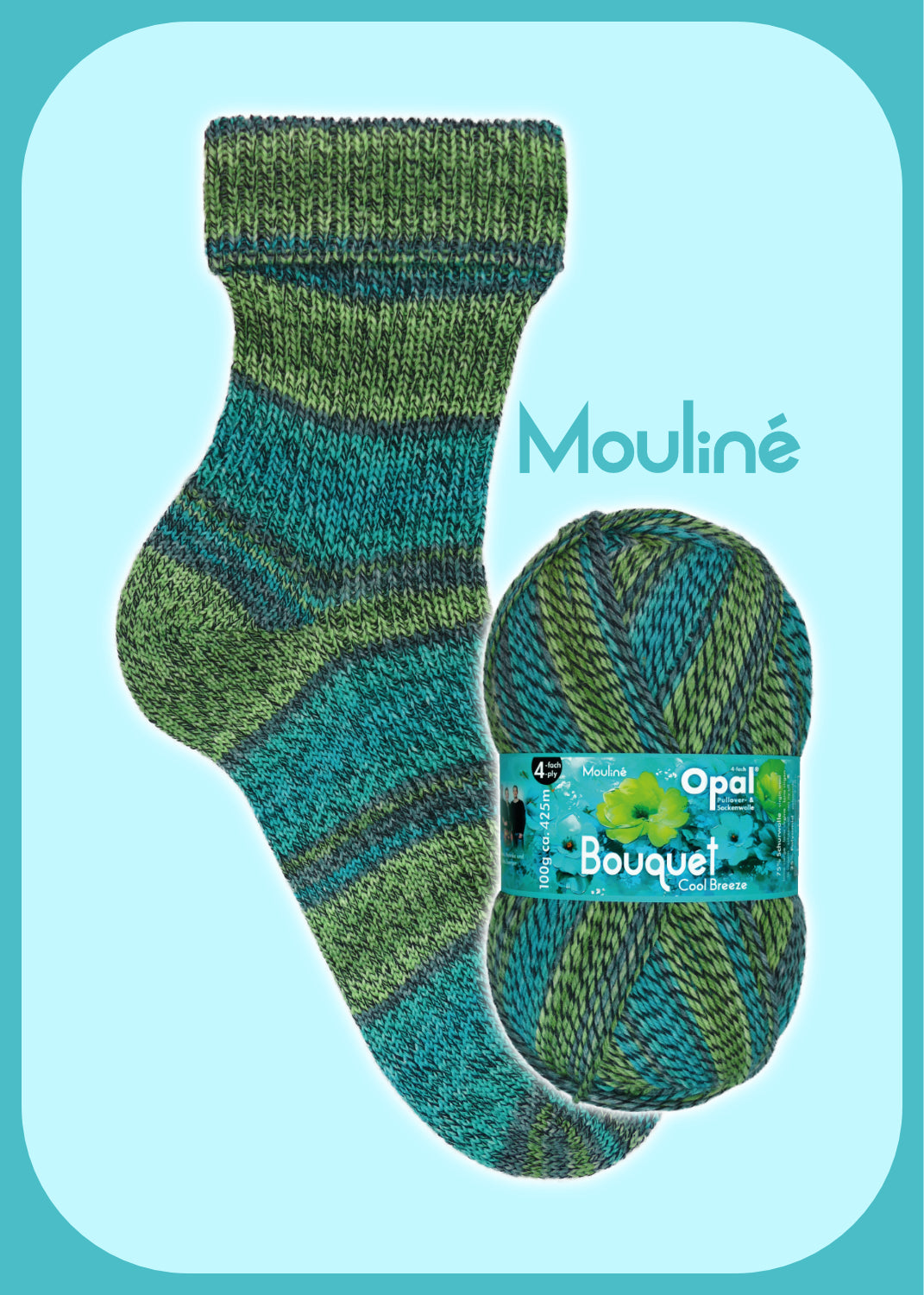 Sockenwolle Bouquet Mouliné 4-fach von Opal