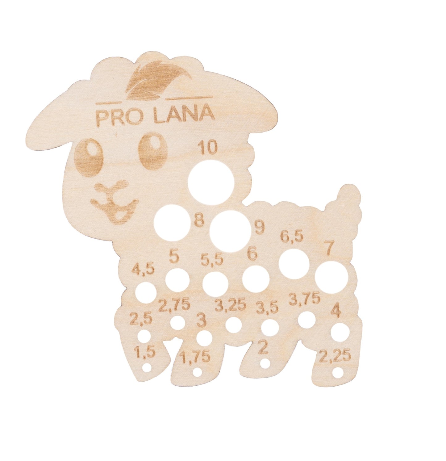 Stricknadelmaß aus Holz (geschliffen) von Pro Lana