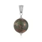Anhänger Eudialyt, Kugel (20mm), 4,1cm, rhodiniert