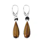 Ohrhänger Tigerauge-Tropfen (25 x 10mm), 5,0cm, rhodiniert
