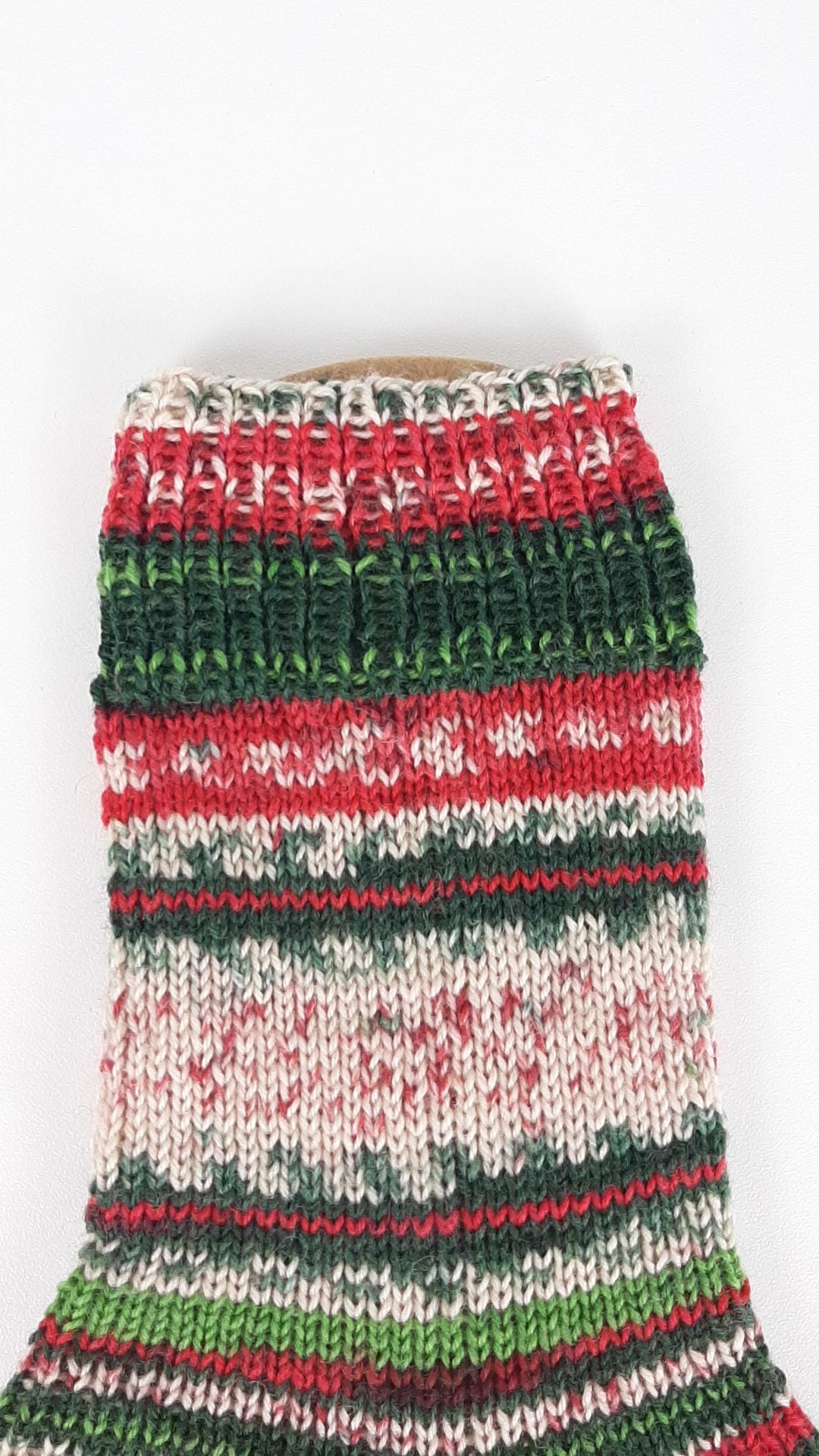 fertige handgestrickte Socken Weihnachten