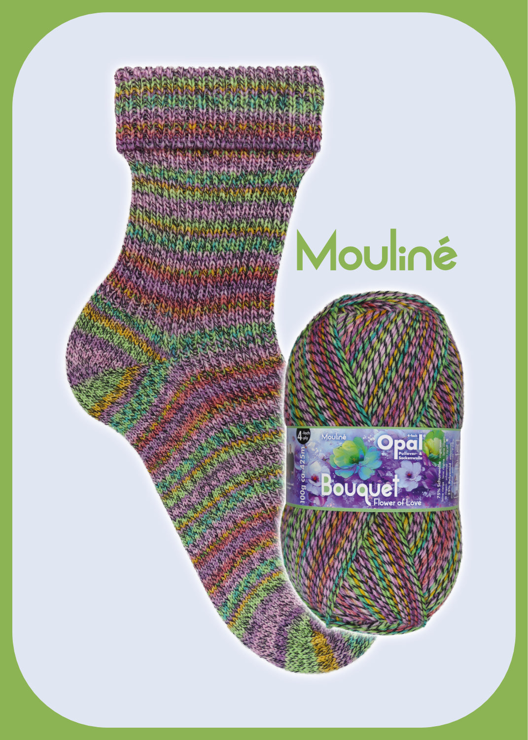 Sockenwolle Bouquet Mouliné 4-fach von Opal