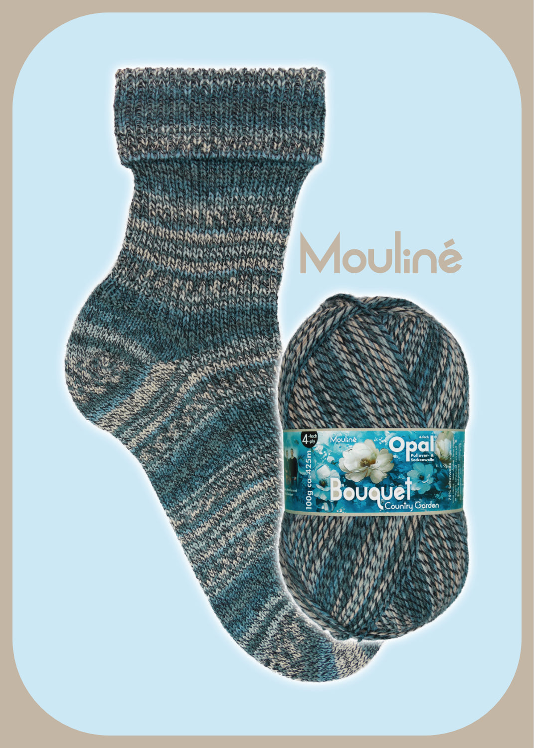 Sockenwolle Bouquet Mouliné 4-fach von Opal