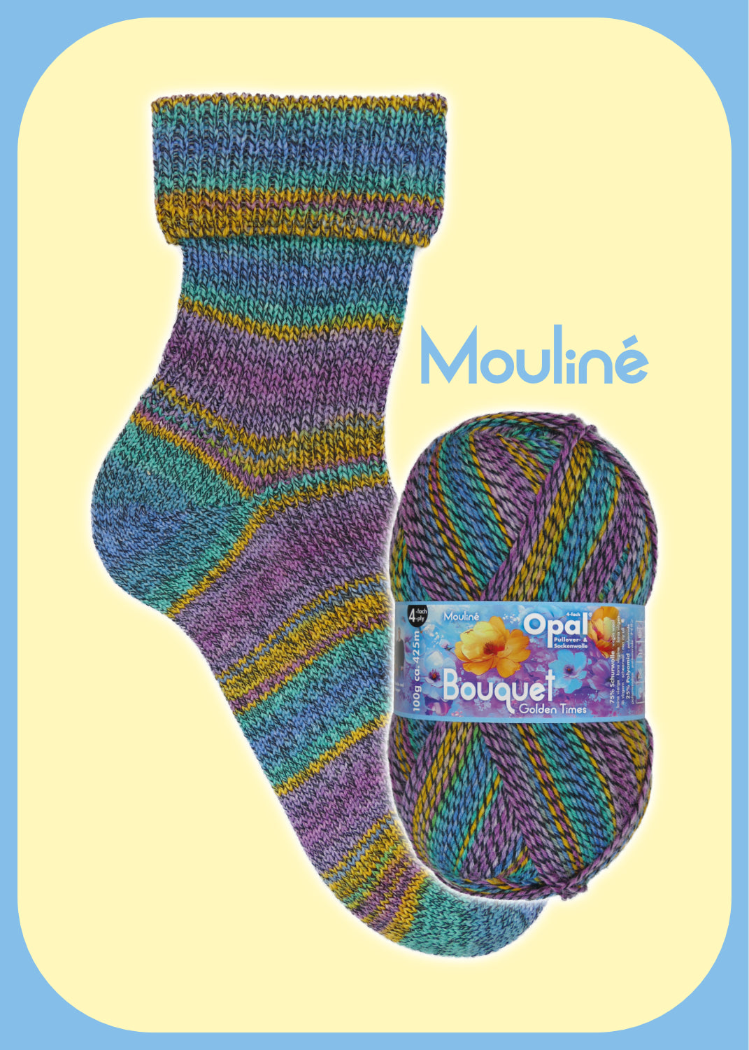 Sockenwolle Bouquet Mouliné 4-fach von Opal