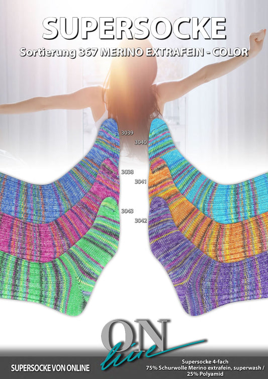 Sockenwolle Merino Extrafein Color Sortierung 367 von Online
