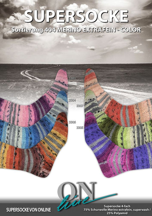 Sockenwolle Supersocke Merino Extrafein Color Sort. 404 von Online