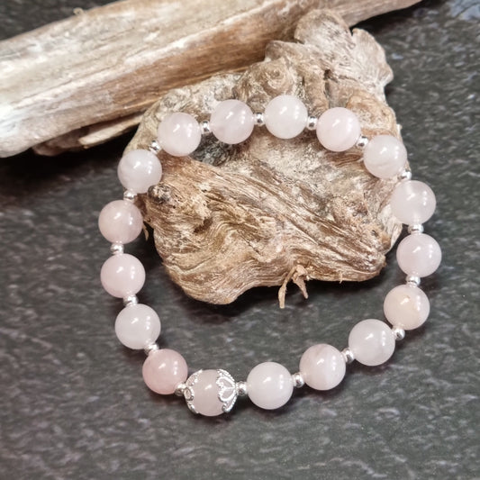 Rosenquarz Edelsteinarmband 8,5 mm – Liebe & Harmonie