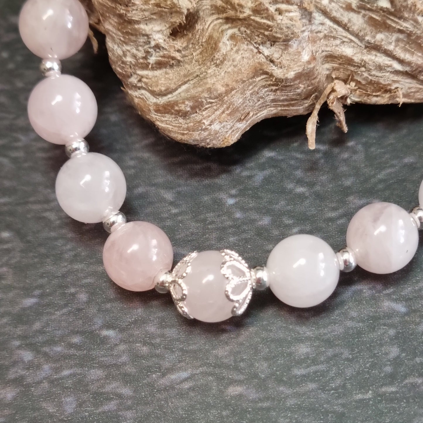 Rosenquarz Edelsteinarmband 8,5 mm – Liebe & Harmonie
