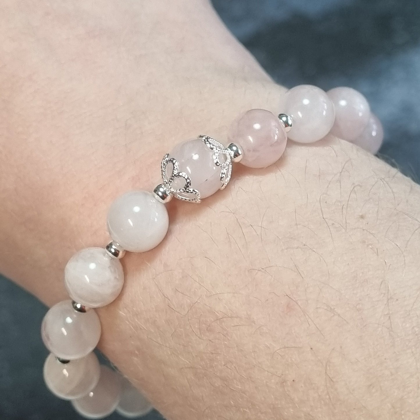 Rosenquarz Edelsteinarmband 8,5 mm – Liebe & Harmonie