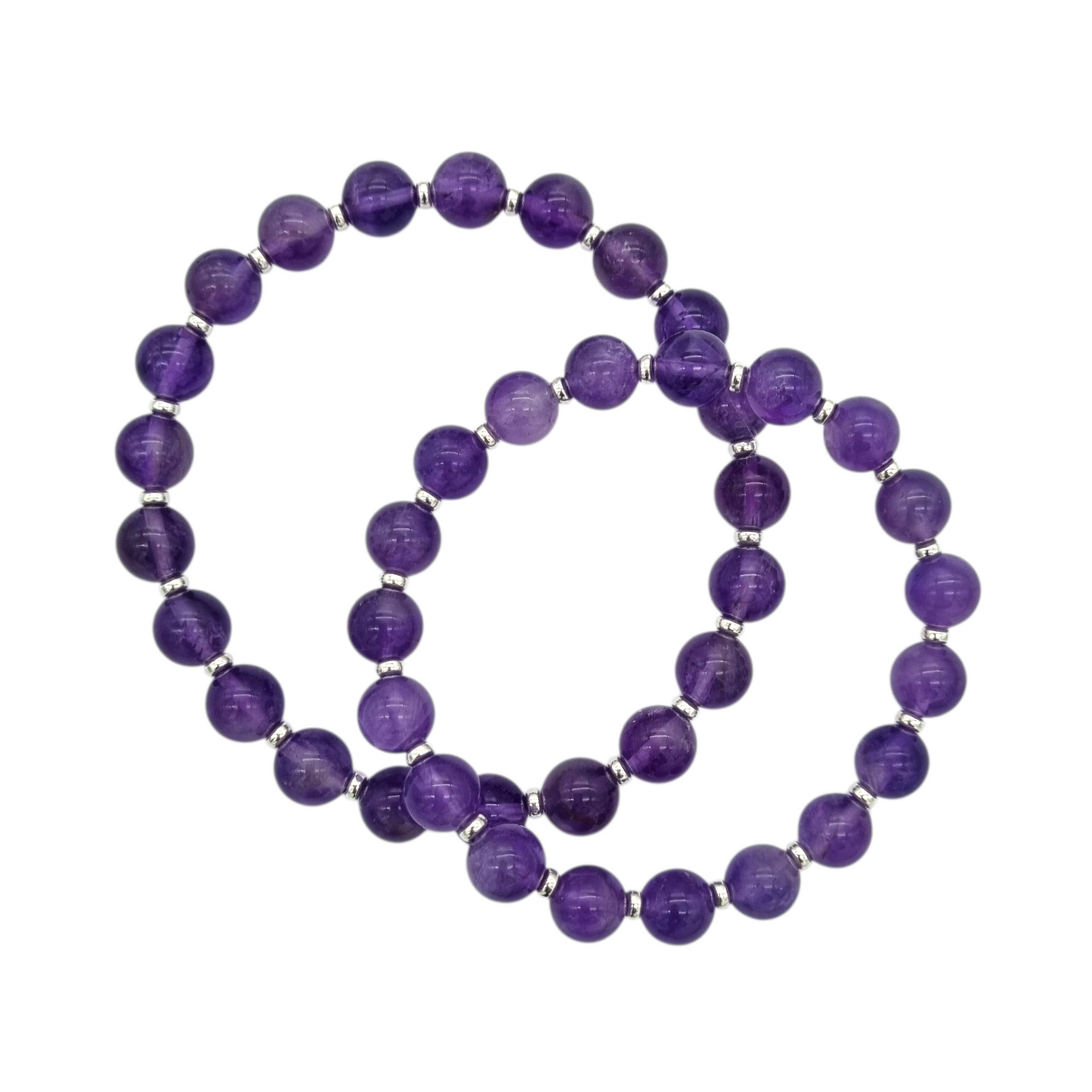 Armband Amethyst mit 925 Silberperlen Ruhe & Ausgleich