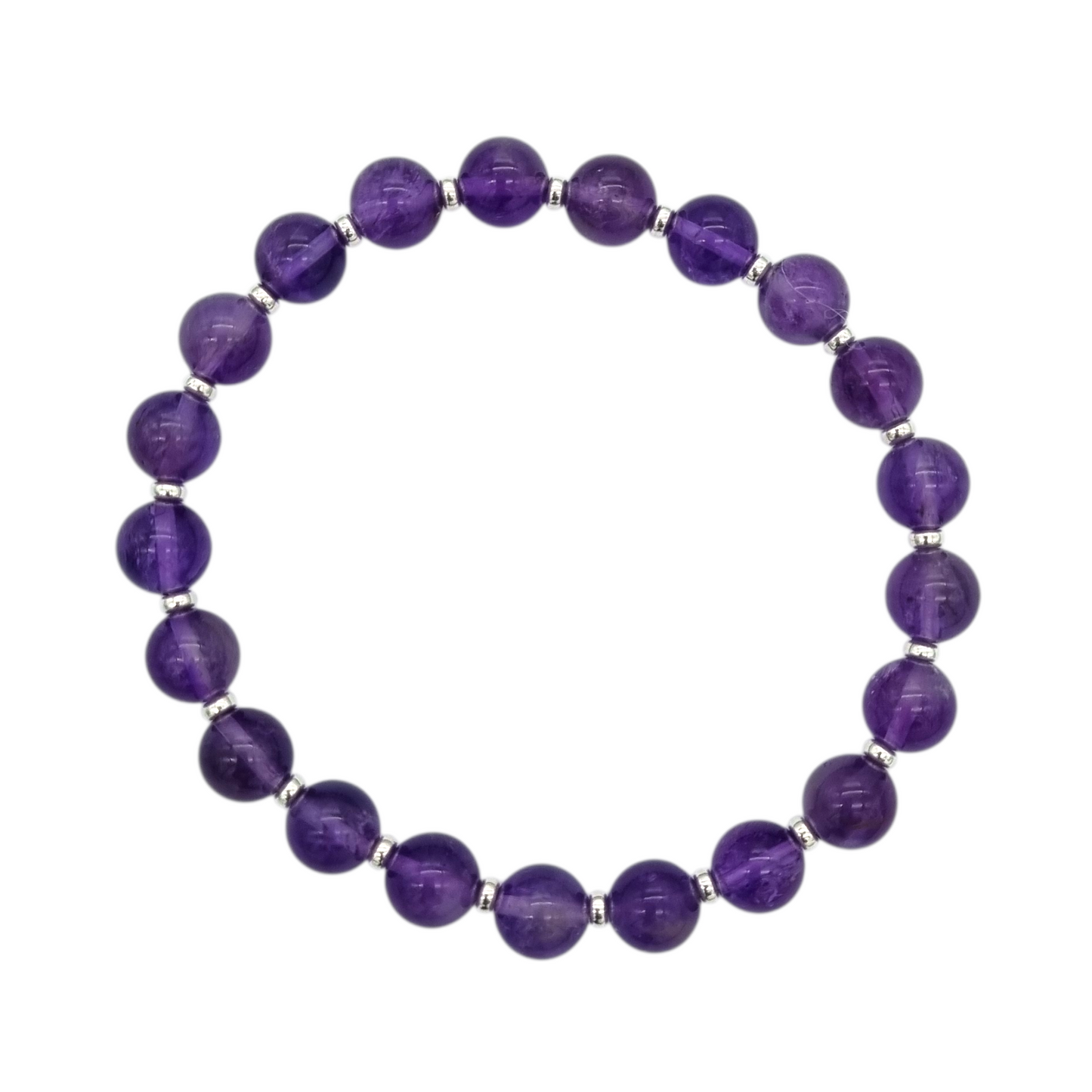 Armband Amethyst mit 925 Silberperlen Ruhe & Ausgleich