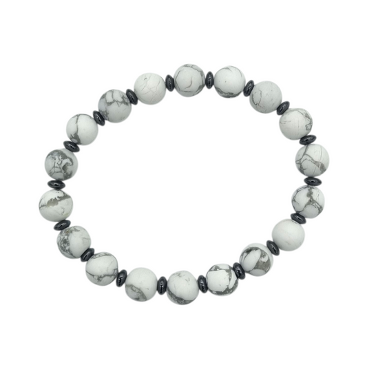 Armband Howlith mit Hämatin Ruhe & Gelassenheit