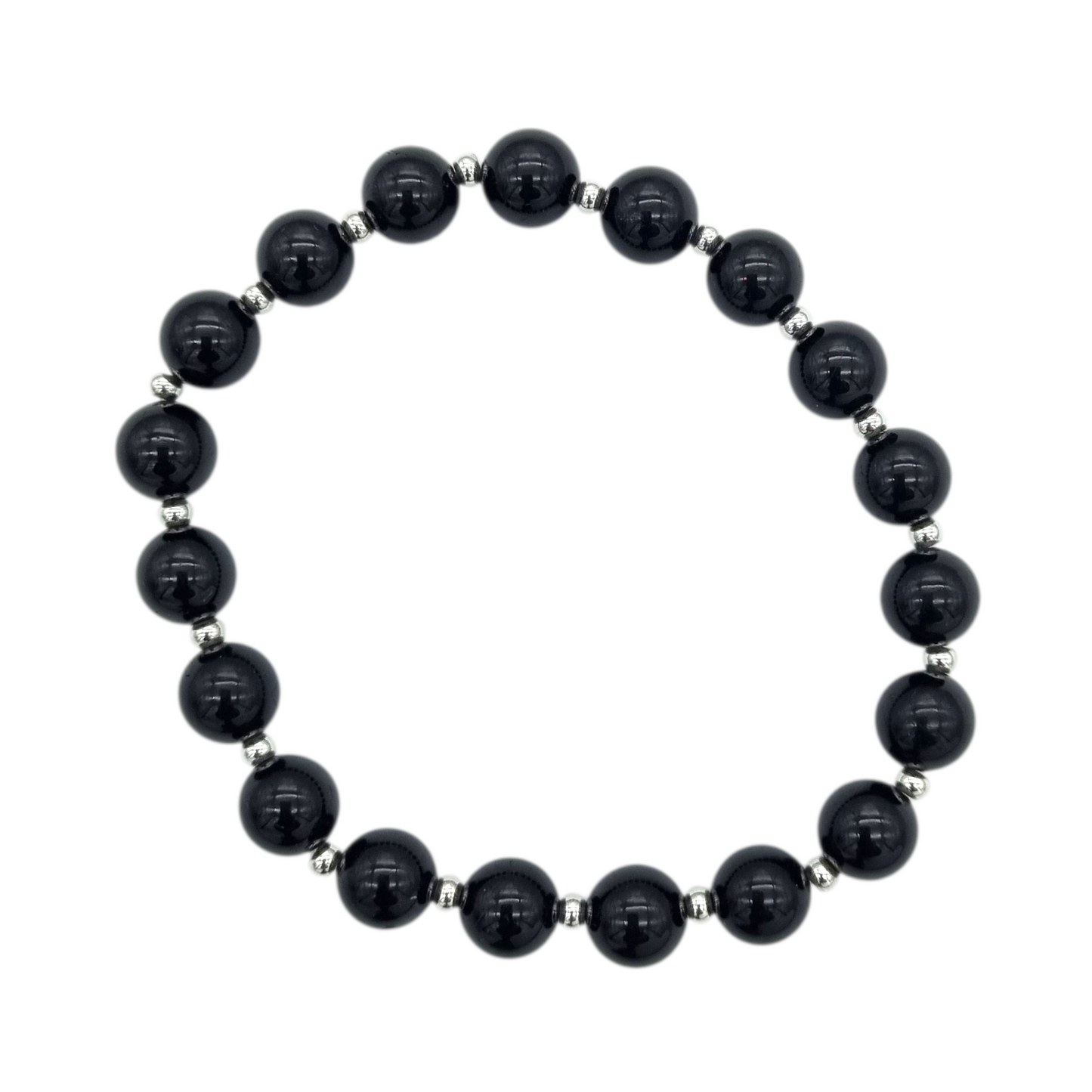Schwarzer Turmalin Edelsteinarmband 8,6 mm – Schutz & Erdung