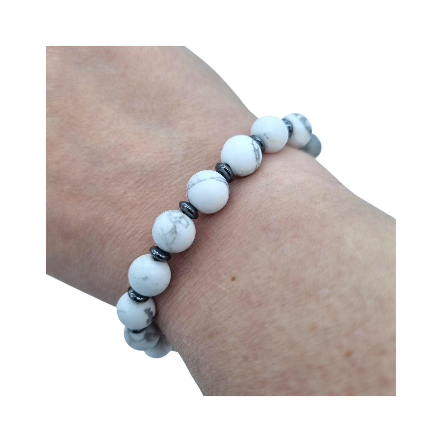 Armband Howlith mit Hämatin Ruhe & Gelassenheit
