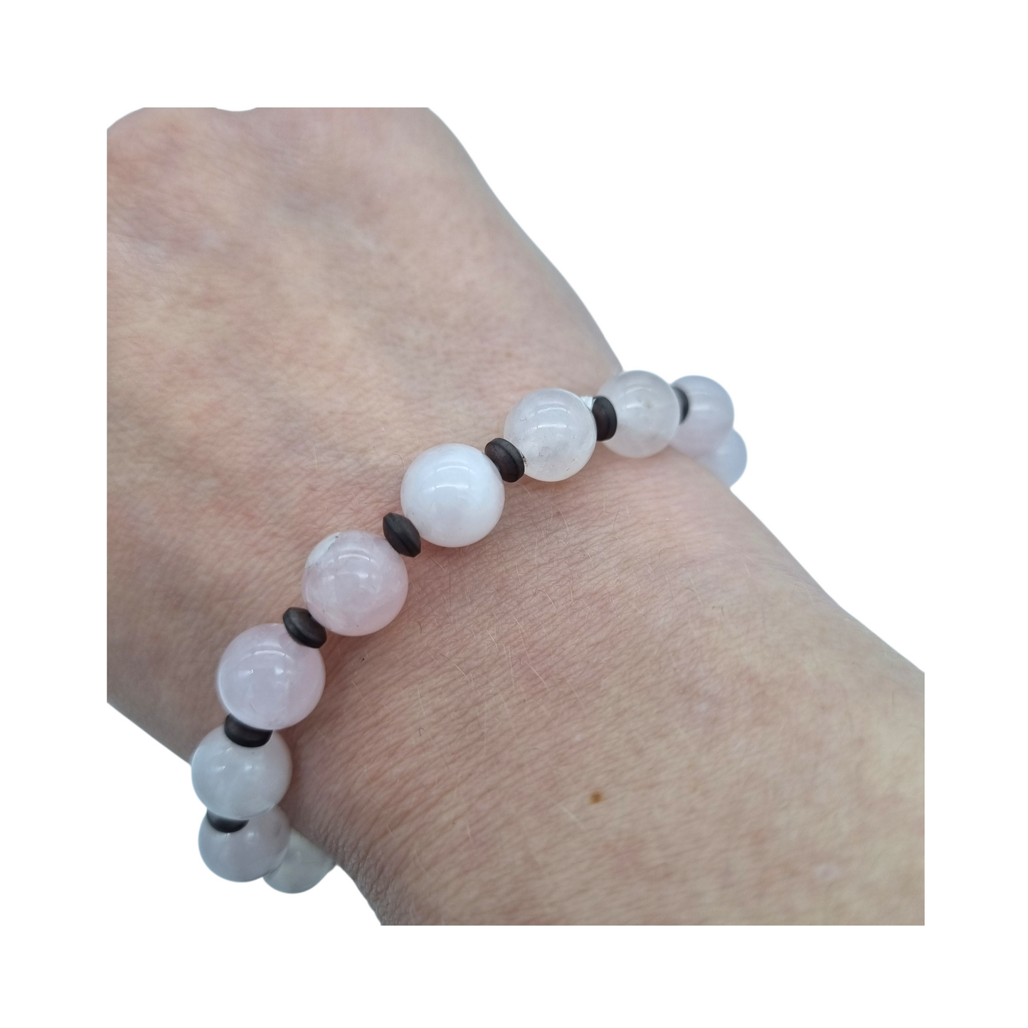 Armband Rosenquarz und Hämatin - Liebe & Harmonie