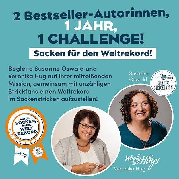 Auf die Socken, fertig, Weltrekord! Das Sockenstrickbuch - Strick mit bis zum Weltrekord von Veronika Hug und Susanne Oswald