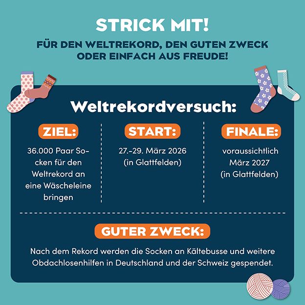 Auf die Socken, fertig, Weltrekord! Das Sockenstrickbuch - Strick mit bis zum Weltrekord von Veronika Hug und Susanne Oswald