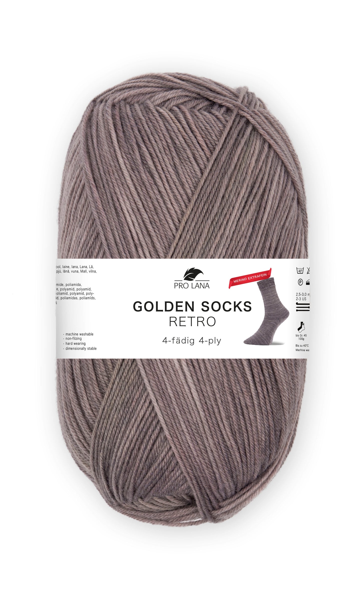 Sockenwolle Golden Socks Retro Merino extrafein von Pro Lana