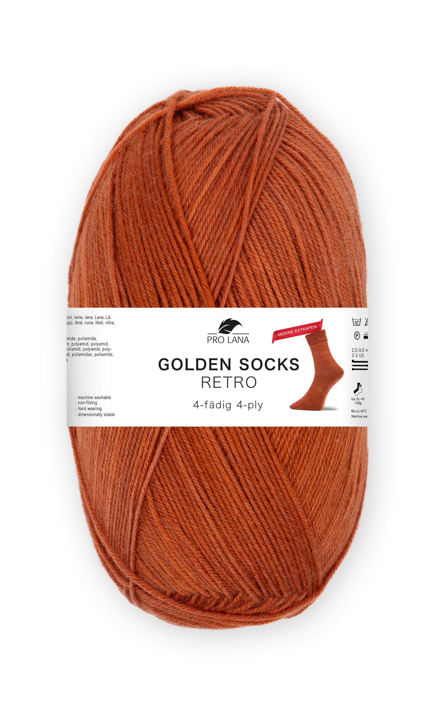 Sockenwolle Golden Socks Retro Merino extrafein von Pro Lana