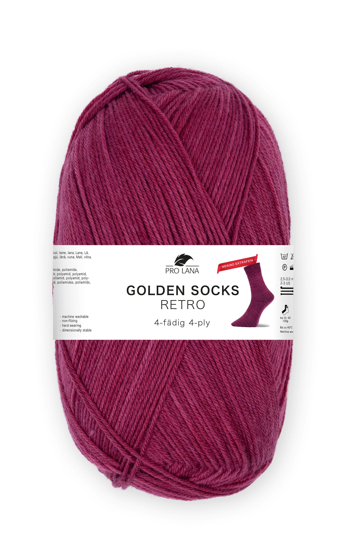 Sockenwolle Golden Socks Retro Merino extrafein von Pro Lana