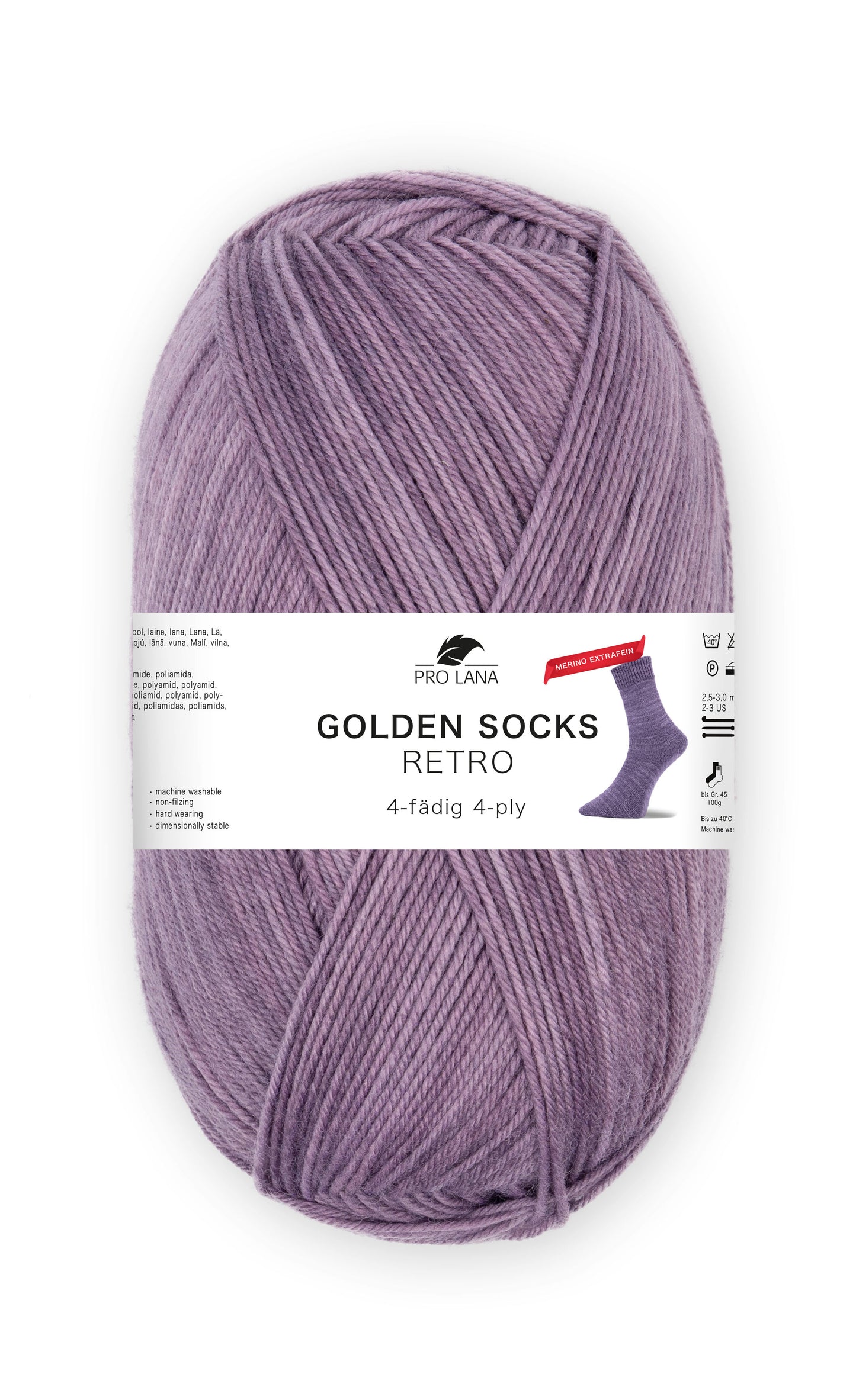 Sockenwolle Golden Socks Retro Merino extrafein von Pro Lana