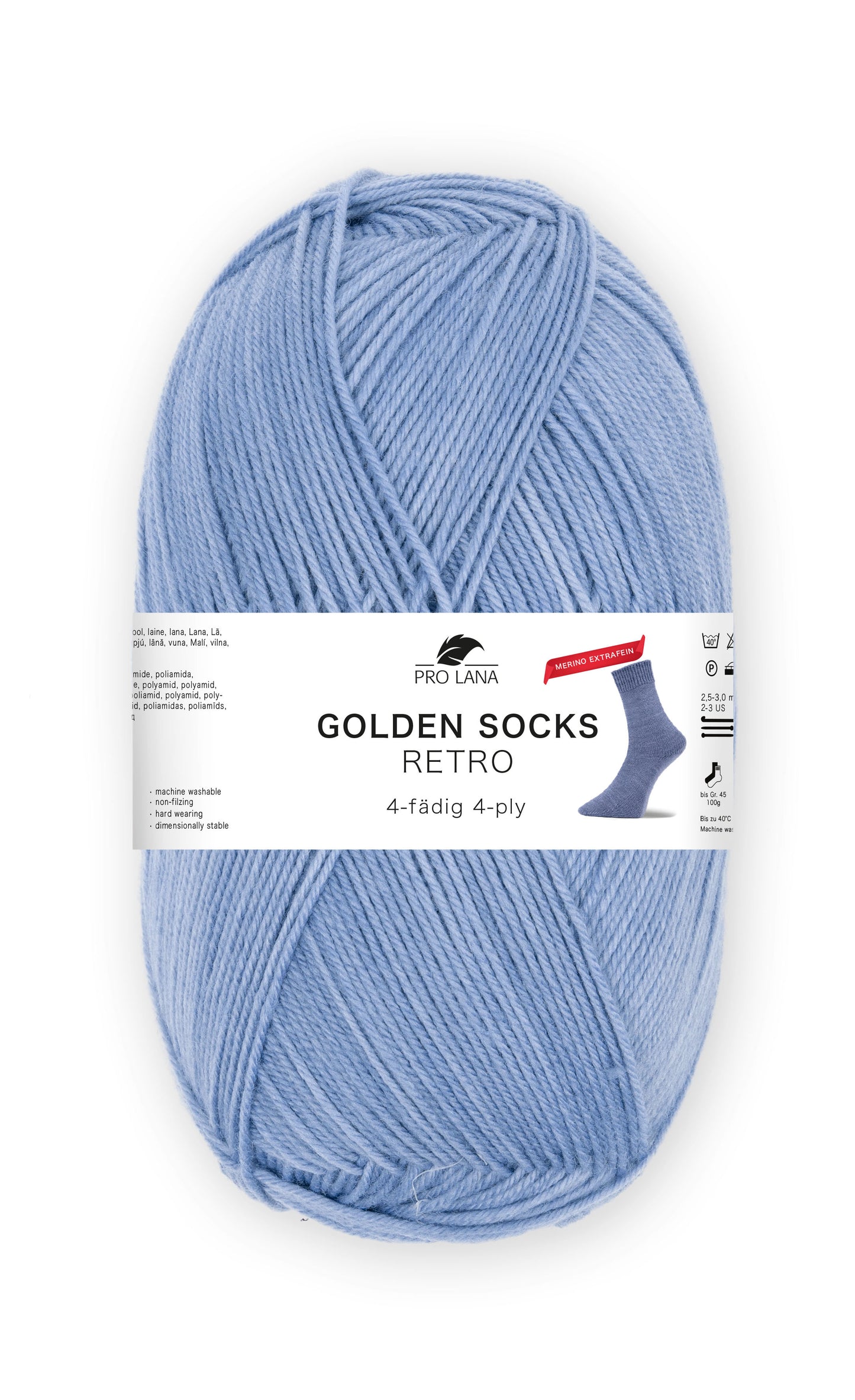 Sockenwolle Golden Socks Retro Merino extrafein von Pro Lana