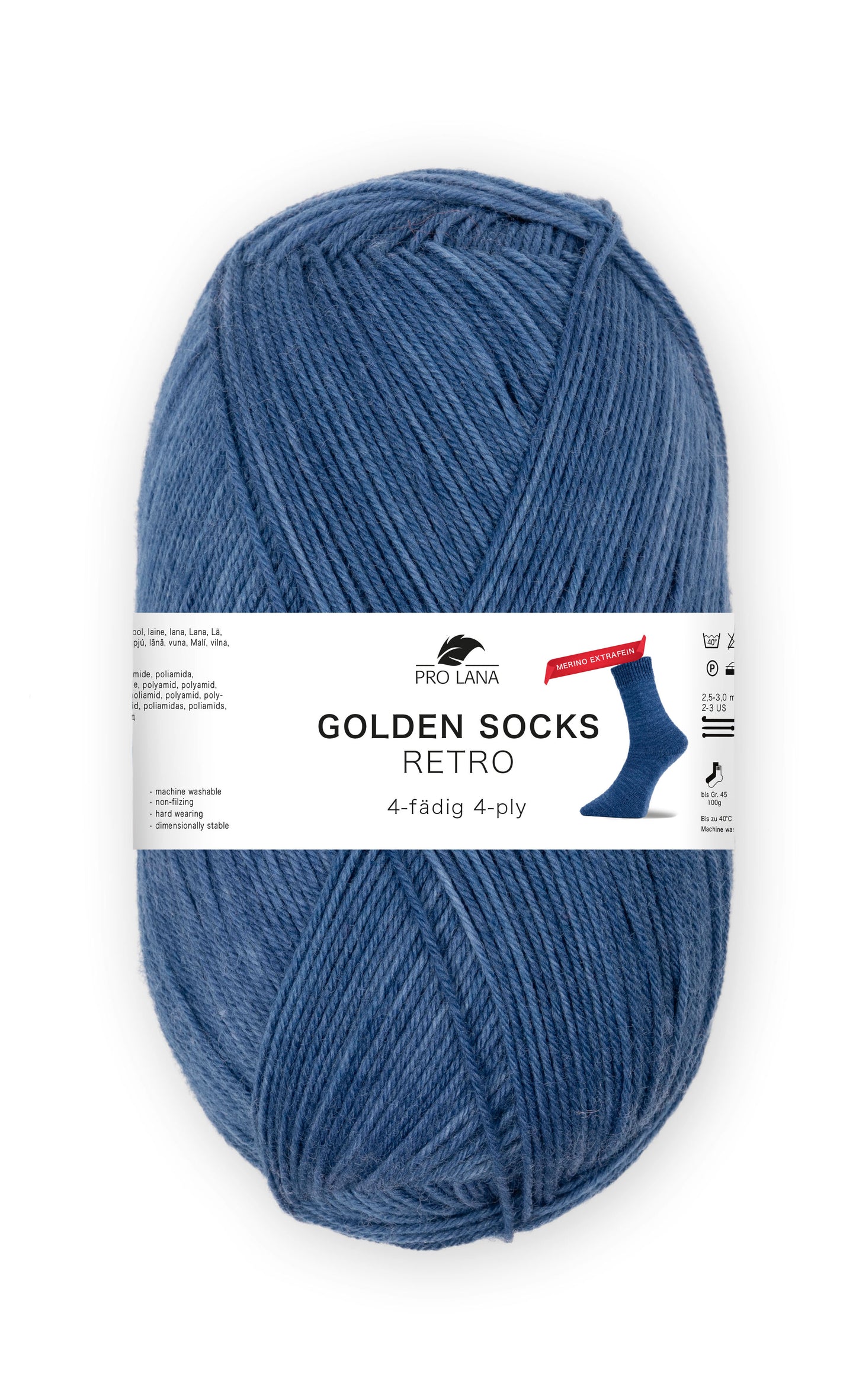 Sockenwolle Golden Socks Retro Merino extrafein von Pro Lana