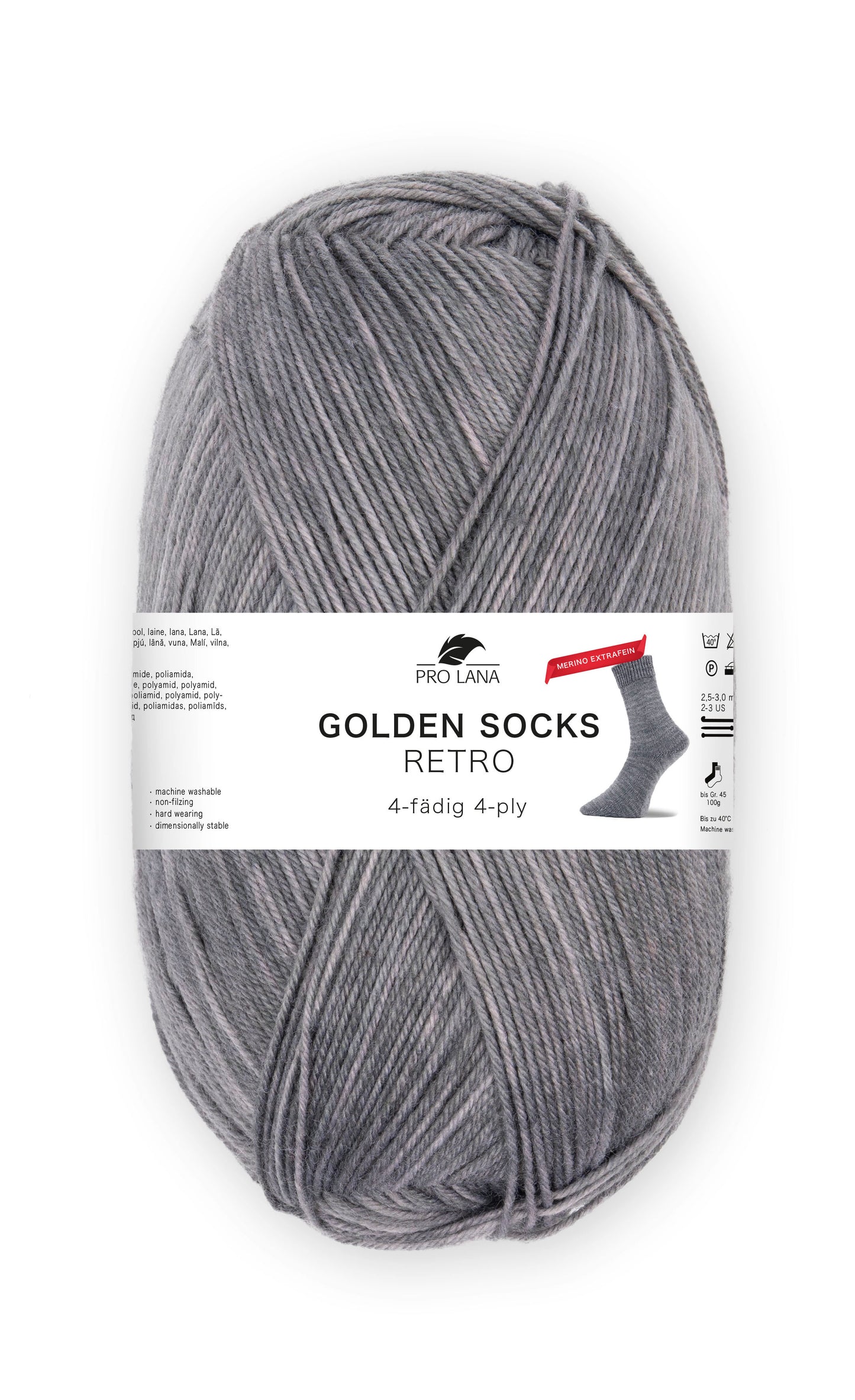 Sockenwolle Golden Socks Retro Merino extrafein von Pro Lana