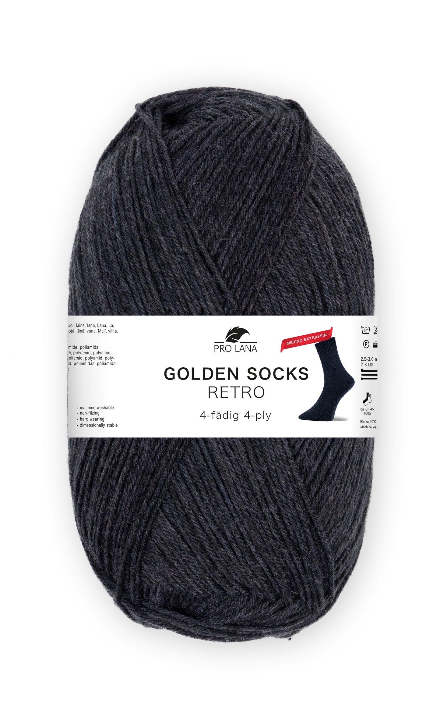 Sockenwolle Golden Socks Retro Merino extrafein von Pro Lana