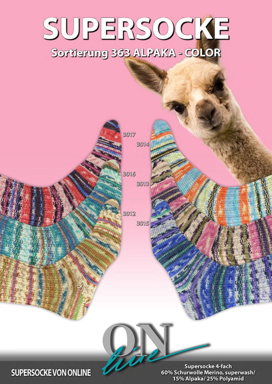 Sockenwolle Supersocke Alpaka Color Sort. 363 von Online