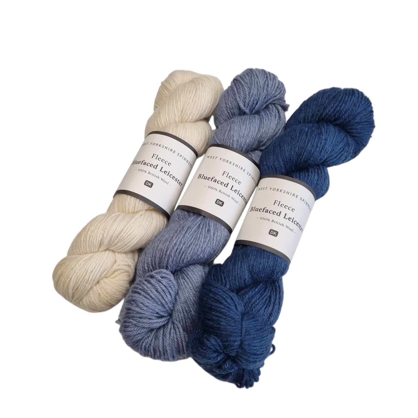 Garnset Ecru/Blau Bluefaced Leicester Schulterwärmer